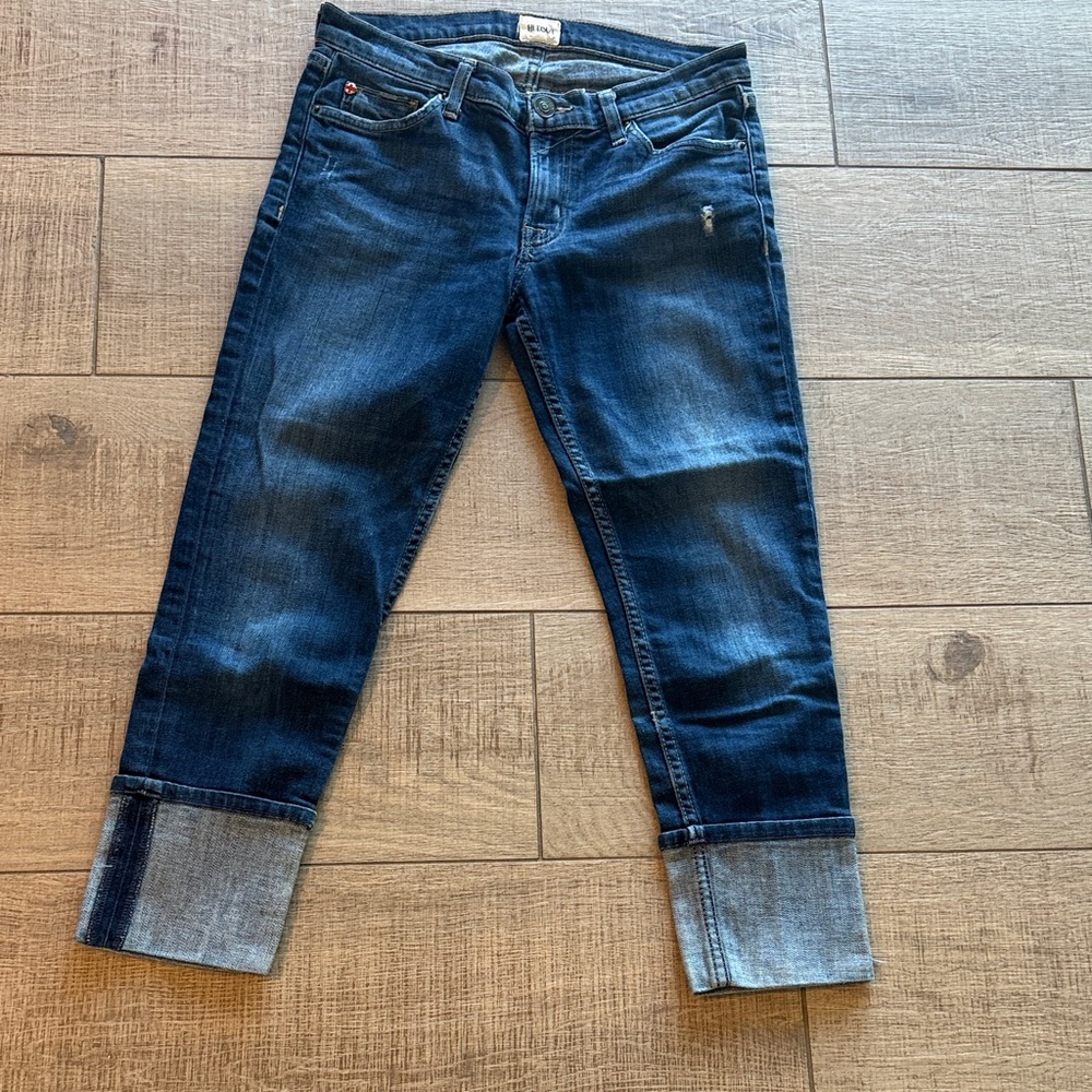 Hudson Crop cuffed Jeans in Deep Blue size 28